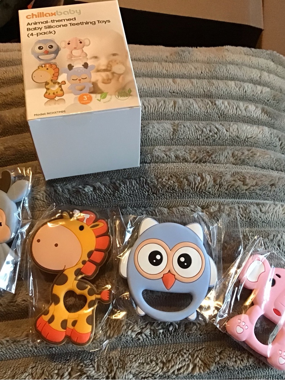 adidas Baby Animal Silicone Teethers - Blue & Pink - Picture 3 of 7